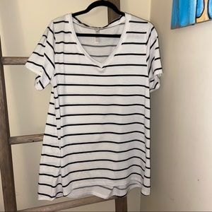LuLaRoe Striped V Neck Tee